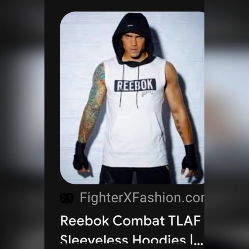 Reebok Men's Black Sleeveless Hoodie